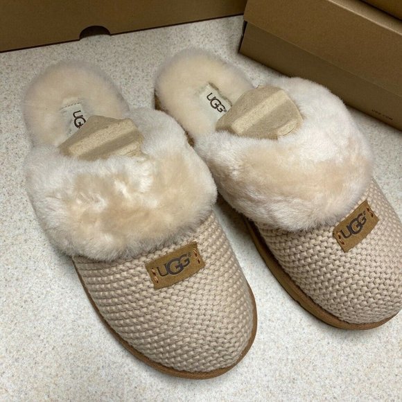 UGG COZY KNIT SHEARLING NEW SLIPPERS CREAM - Picture 7 of 8